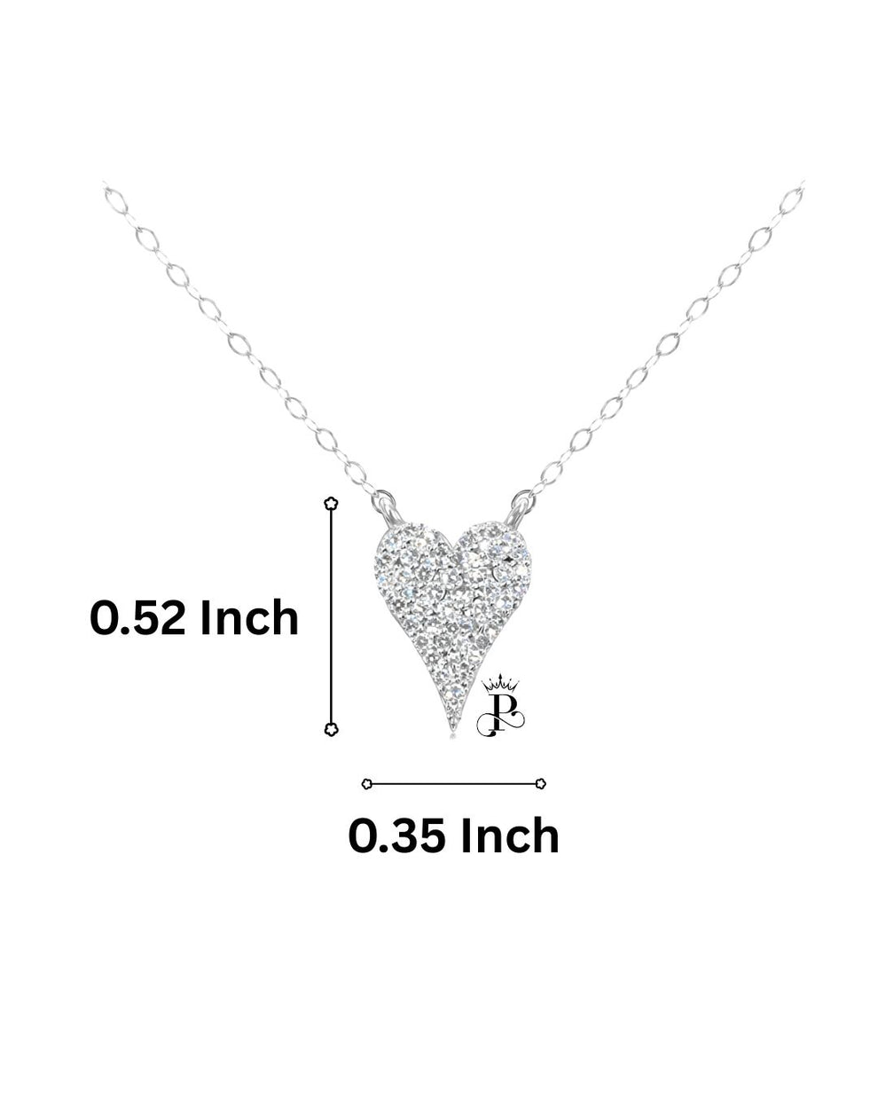 Pave Elongated Heart Lab Grown Diamond Necklace – 14KT White Gold