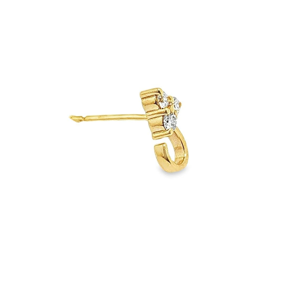 14kt Single Piece 0.06ctw Diamond Stud Earrings in White/Yellow Gold
