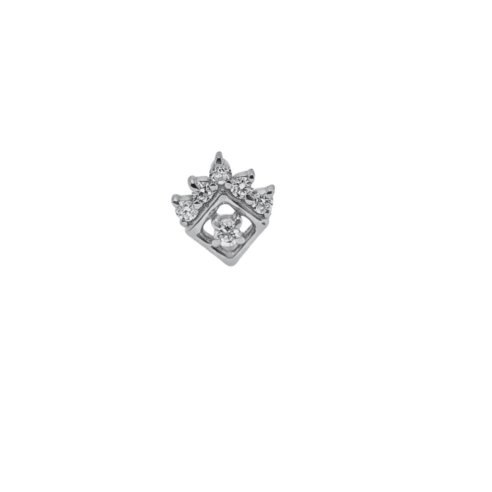 14kt Single Piece 0.06ctw Diamond Stud Earrings in White/Yellow Gold