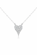 Pave Elongated Heart Lab Grown Diamond Necklace – 14KT White Gold
