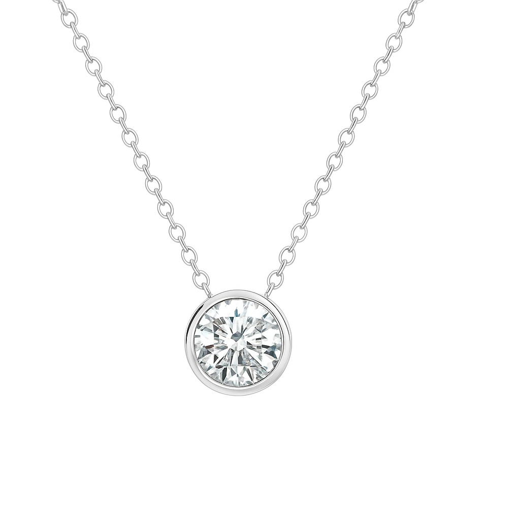 1.00ctw Round Lab Grown Diamond Solitaire Necklace