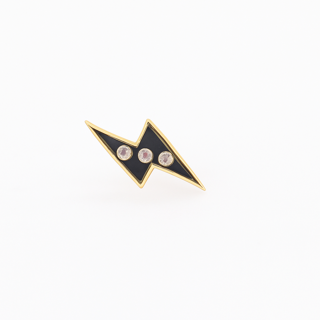 14K Yellow Gold Lightning Bolt Diamond Stud Earring (Single) – 0.02ct