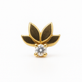14K Yellow Gold Lotus Diamond Stud Earring (Single) – 0.04ct