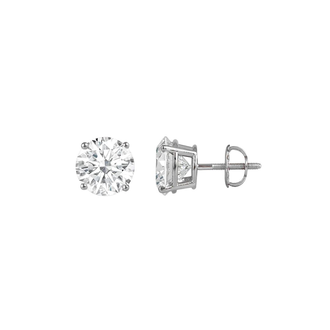 0.50ctw Four Prong Diamond Studs-Screw Backs