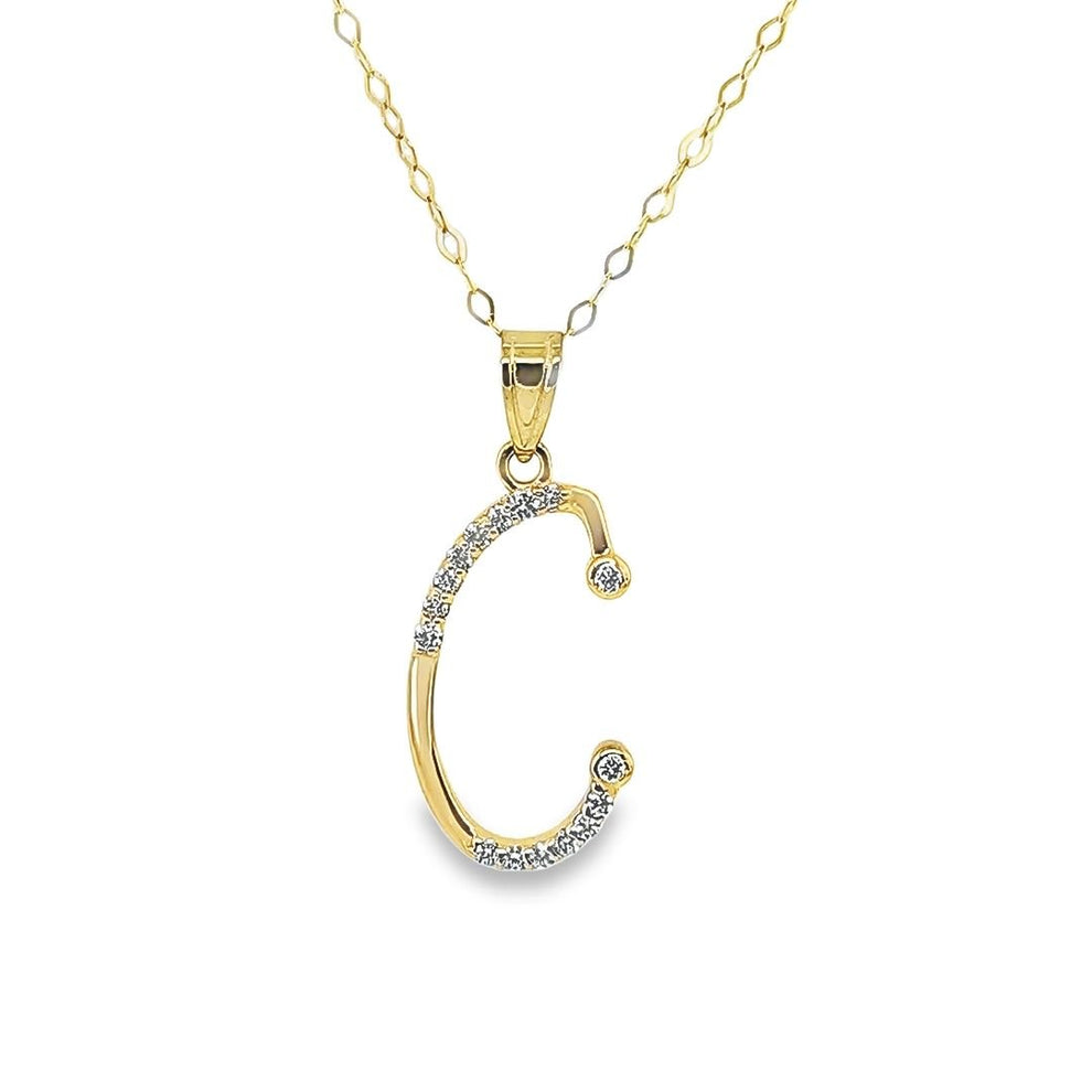 Initial “C” Lab-Grown Diamond Necklace – 10K Solid Gold | 0.16 CT