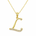 Initial “L” Diamond Necklace – 10K Solid Gold