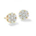 10K Yellow Gold 1.50 CTW Lab Grown Diamond Flower Stud Earrings