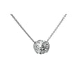 1.00ctw Half Bezel Pendant Necklace with Round Cut Lab-Grown Diamond