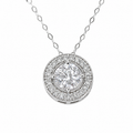1.36ctw Round Diamond Halo Necklace Pendant