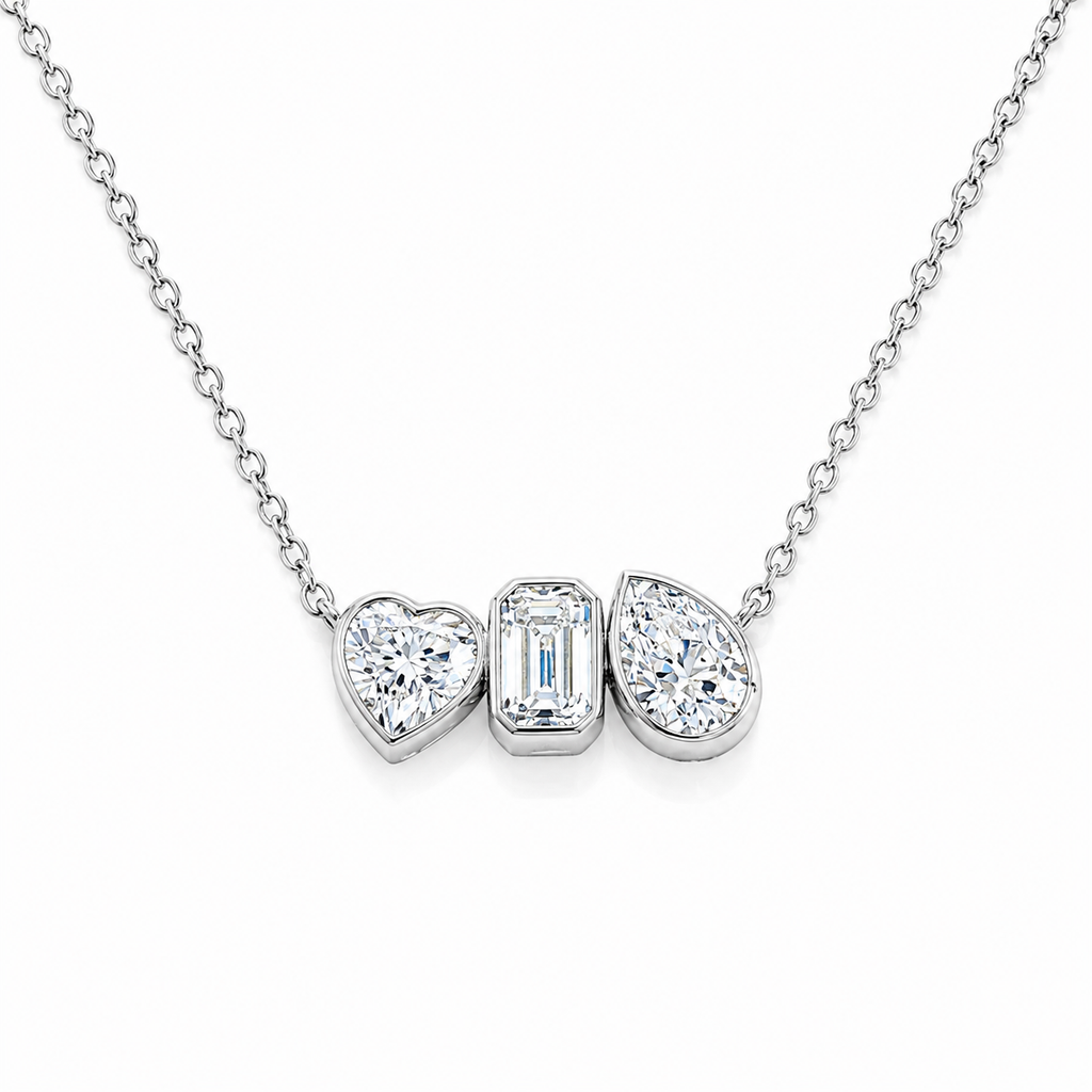 14KT Multi-Shape Lab Grown Diamond Necklace – 1.01 CTW | 17 Inches