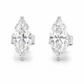 14K White Gold Lab Grown Diamond Stud Earrings – 2.10 CTW Marquise Cut