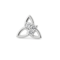 14K White Gold Triquetra Diamond Stud Earring (Single) – 0.06ct