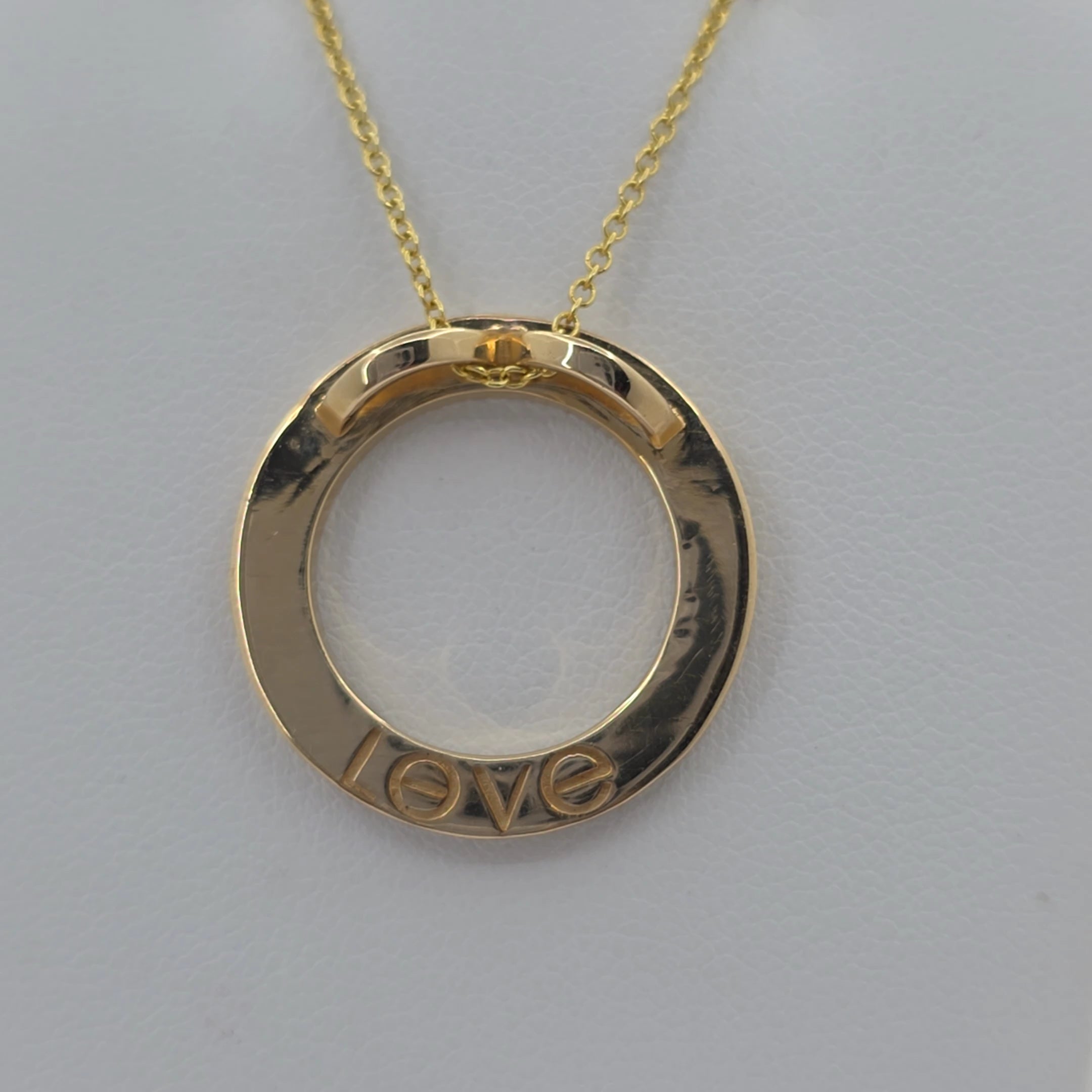 14KT Yellow Gold Lab Grown Diamond 0.07ct Circle Necklace – 18 Inch Chain