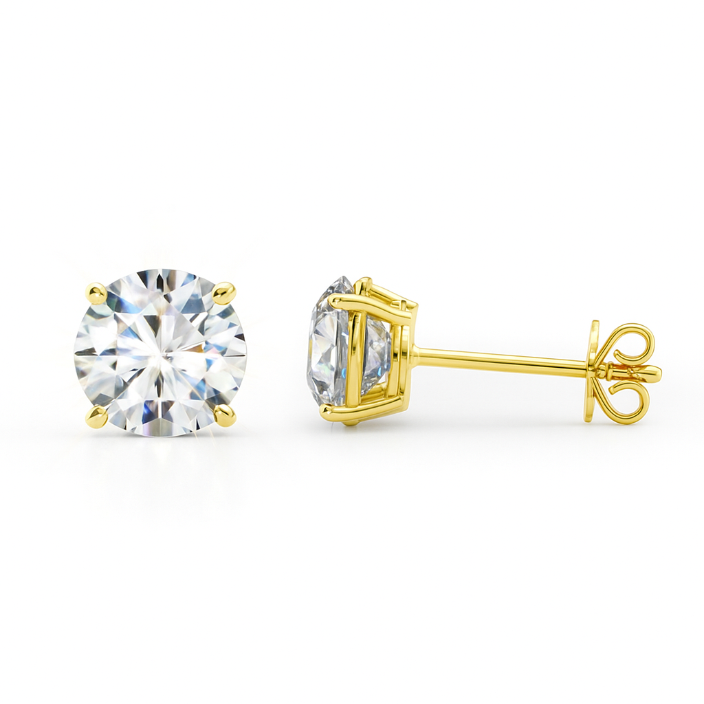 0.25ctw Four Prong Diamond Studs-Push Backs