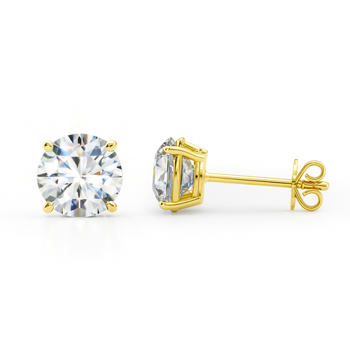 0.25ctw Four Prong Diamond Studs-Push Backs