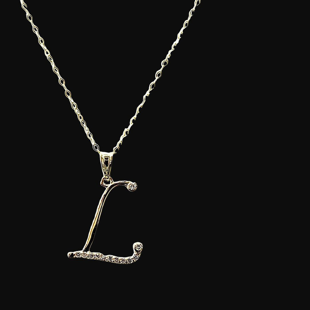 Initial “L” Diamond Necklace – 10K Solid Gold