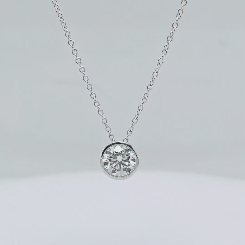 1.00ctw Round Lab Grown Diamond Solitaire Necklace
