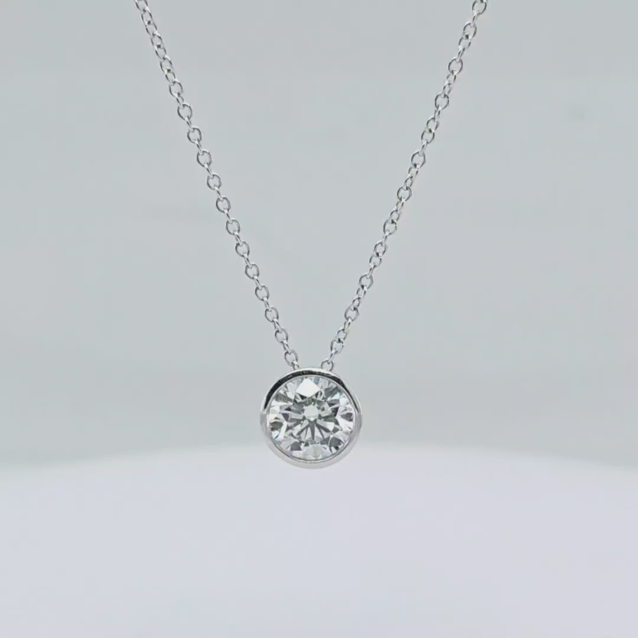 1.00ctw Round Lab Grown Diamond Solitaire Necklace