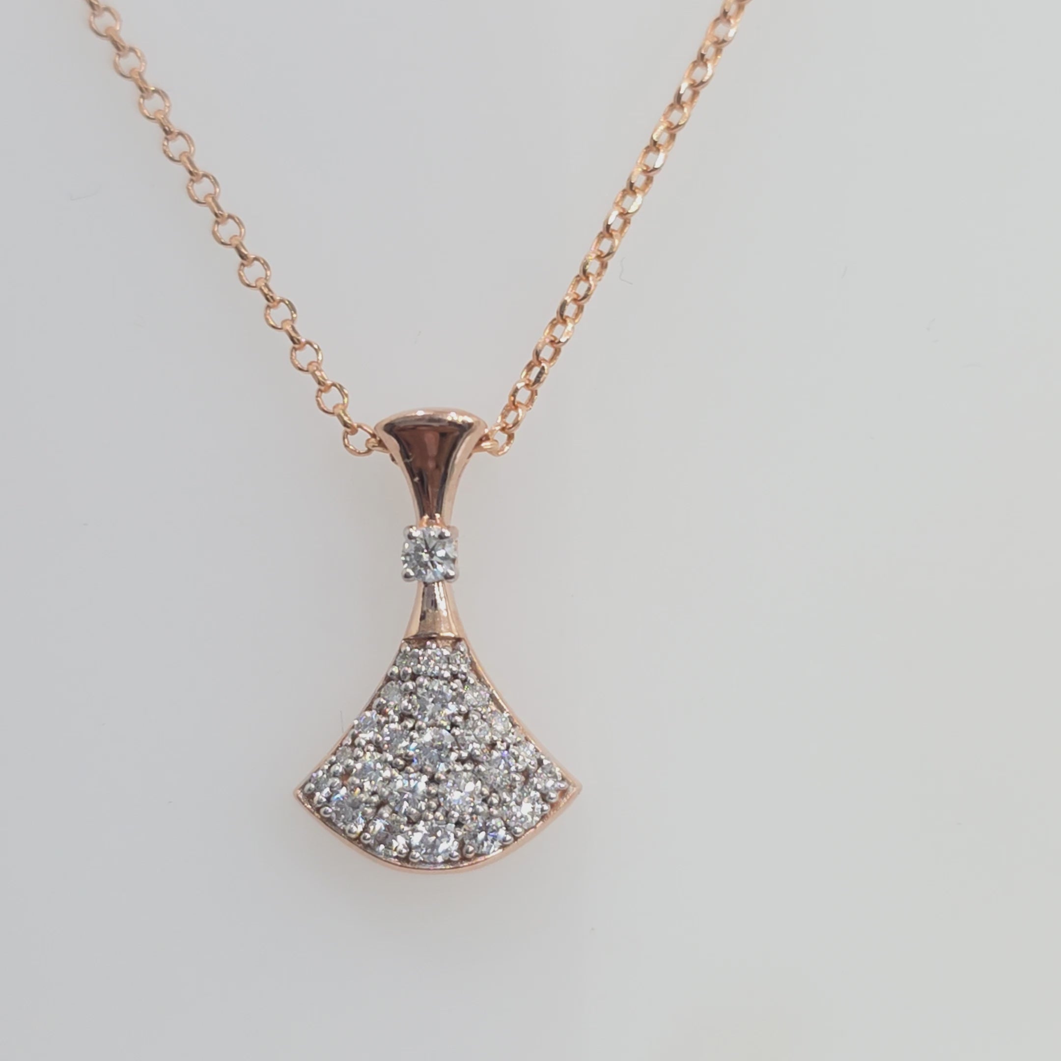 14KT Rose Gold Diamond Fashion Necklace – 0.36 CTW