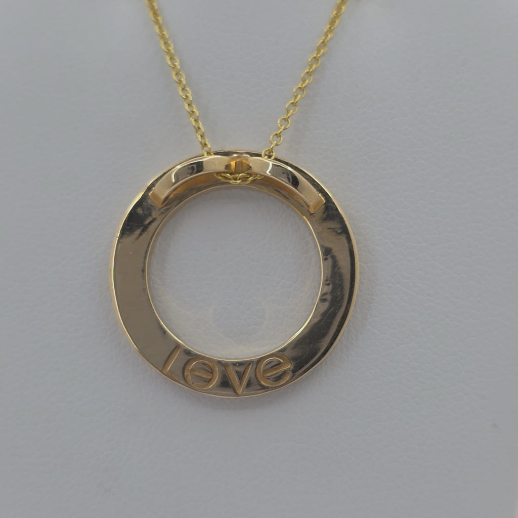 14KT Yellow Gold Lab Grown Diamond 0.07ct Circle Necklace – 18 Inch Chain