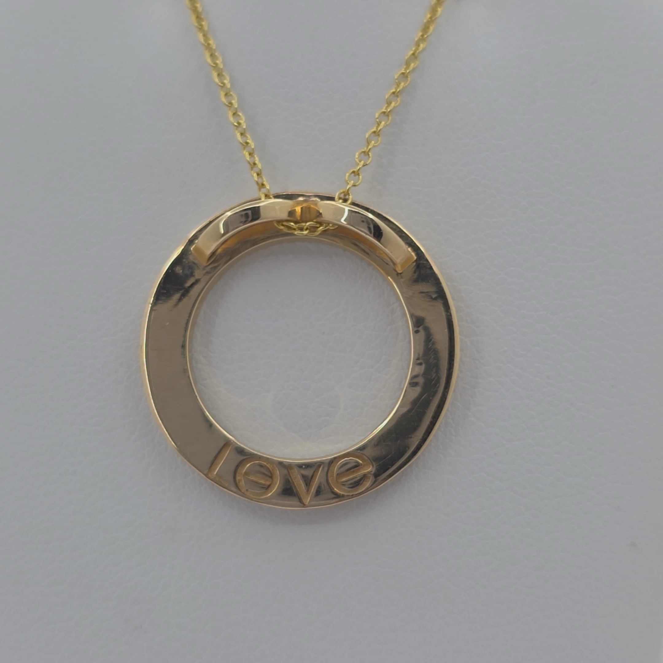 14KT Yellow Gold Lab Grown Diamond 0.07ct Circle Necklace – 18 Inch Chain