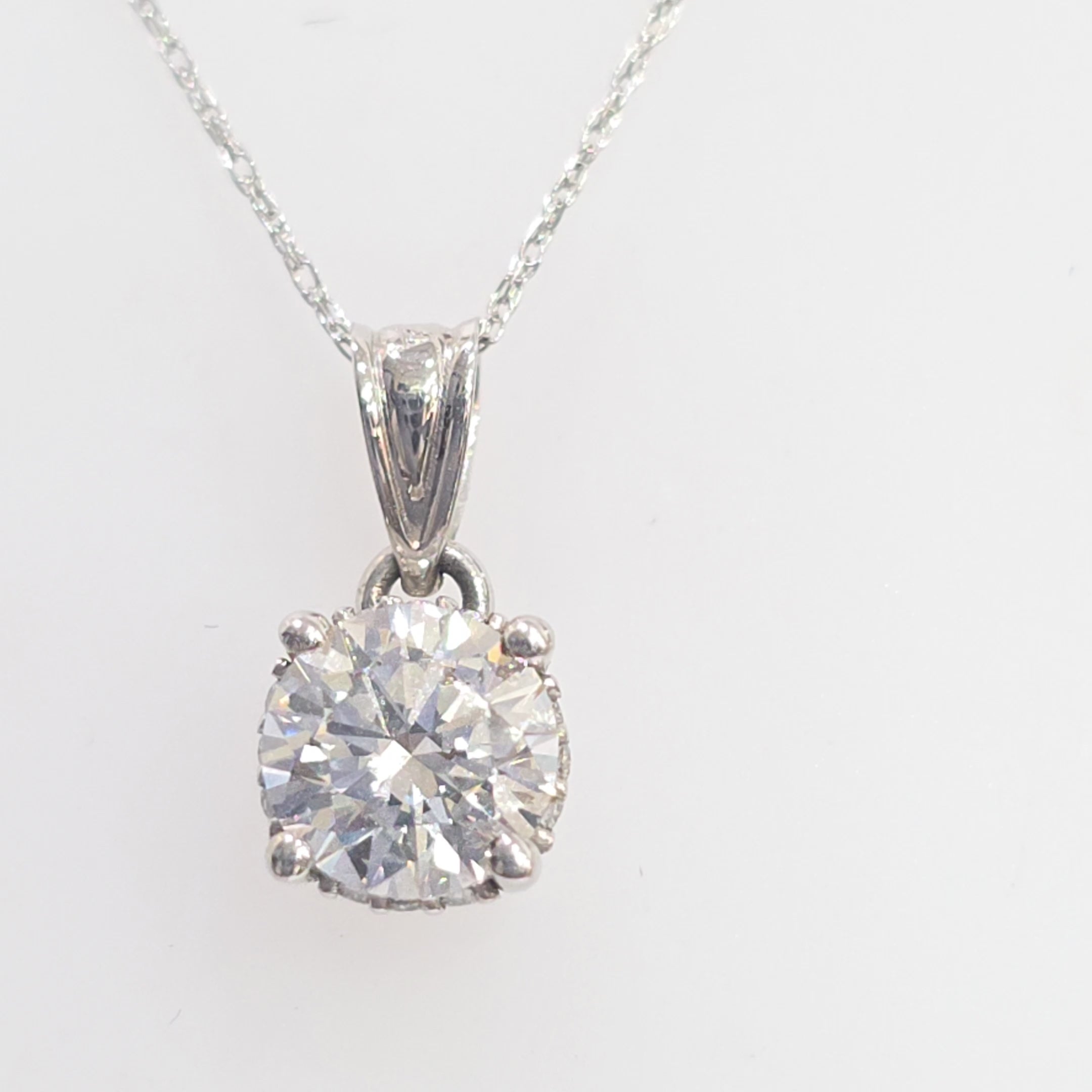 1.15ctw CERTIFIED Lab Grown Diamond Hidden Halo Solitaire Necklace