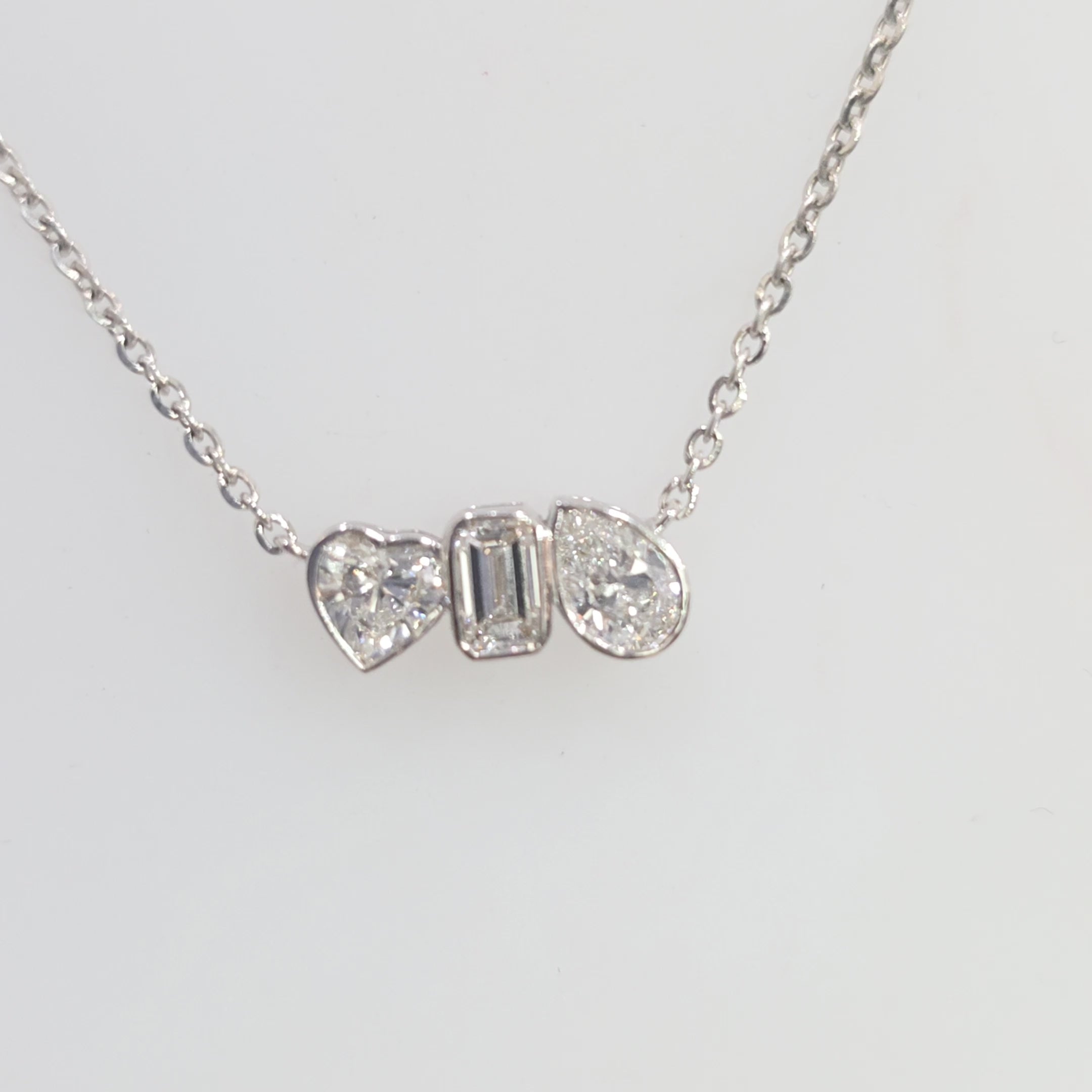 14KT Multi-Shape Lab Grown Diamond Necklace – 1.01 CTW | 17 Inches