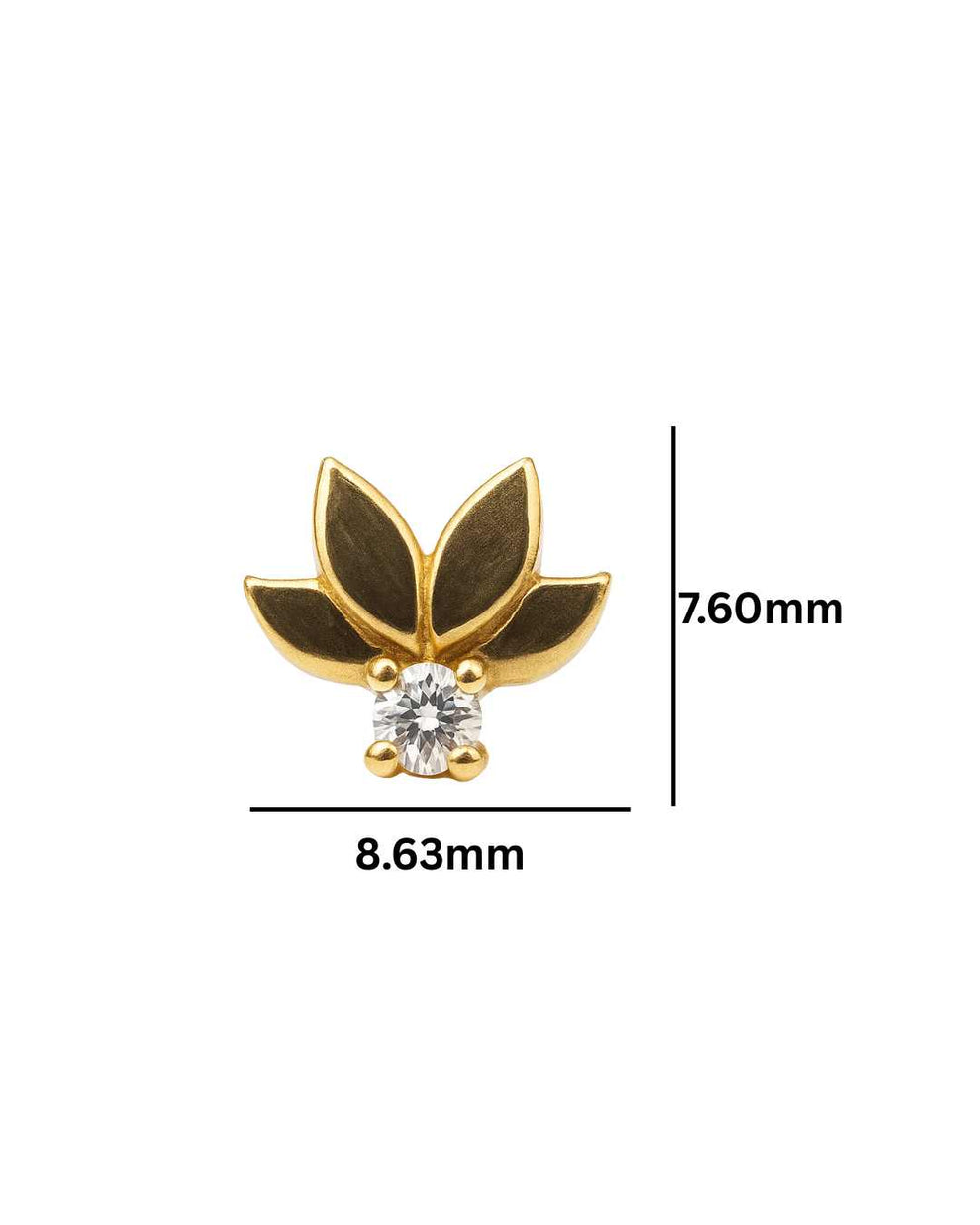 14K Yellow Gold Lotus Diamond Stud Earring (Single) – 0.04ct