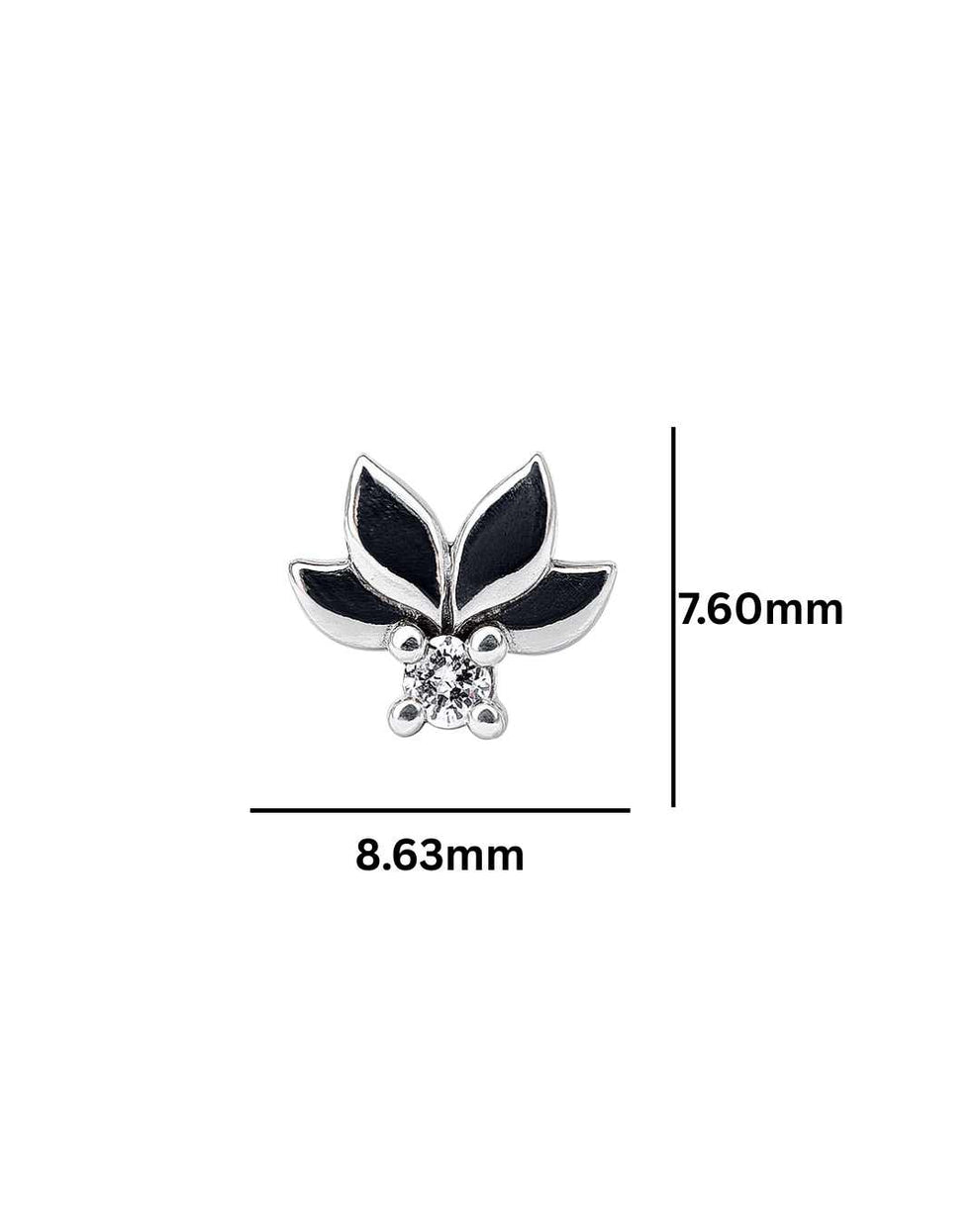 14K White Gold Lotus Diamond Stud Earring (Single) – 0.04ct