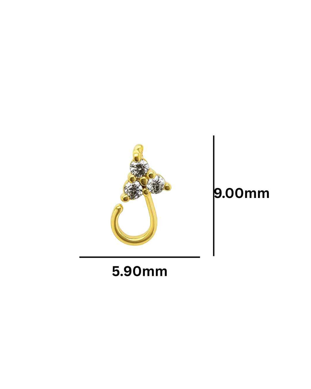 14kt Single Piece 0.06ctw Diamond Stud Earrings in White/Yellow Gold